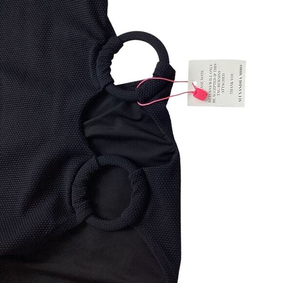 ALEXANDRA MIRO NWT Size L Carey Swimsuit Black Halter Swim Suit Cutouts Cut Out - Picture 4 of 9